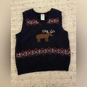 GAP 12-18 months moose knit vest